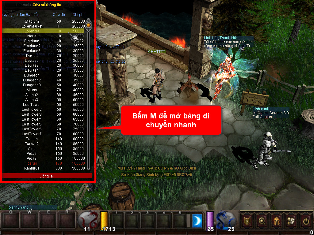 Chức năng chính của Game MU Đấu Trường